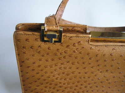 Ackery large vintage ostrich leather bag 003