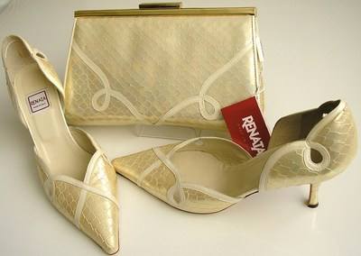 Renata cream pearl shoes matching bag size 5 003