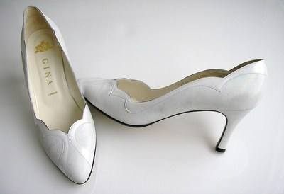 Gina white iris court shoes size 7-7.5 002