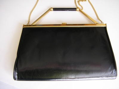 Gina London black leather suede 3 way bag vintage 004