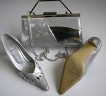renata shoes matching bag silver grey size3.5 006