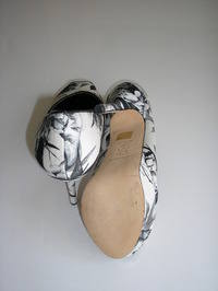 Karen Millen shoes black white peeptoe stilleto size 5 006