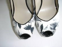 Karen Millen shoes black white peeptoe stilleto size 5 007