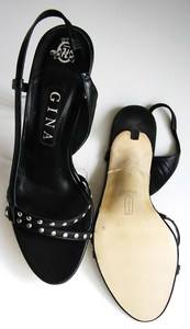 Gina black strappy sandal studs size6.5 003
